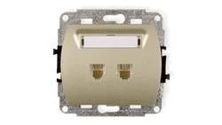 TREND Gniazda telefoniczne podwójne 2xRJ11, 4-stykowy złoty 6GT-2