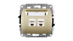 TREND Gniazda komputerowe podwójne 2xRJ45, kat. 5e, 8-stykowy złoty 6GK-2
