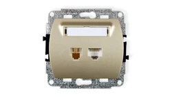 TREND Gniazda telefoniczne pojedyncze 1xRJ11 + komputerowego pojedynczego 1xRJ45, kat. 5e, 8-stykowy złoty 6GTK