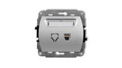 TREND Gniazda telefoniczne pojedyncze 1xRJ11, 4-stykowy srebrny metalik 7GT-1