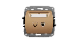 TREND Gniazda telefoniczne pojedyncze 1xRJ11, 4-stykowy złoty metalik 8GT-1