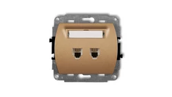 TREND Gniazda telefoniczne podwójne 2xRJ11, 4-stykowy złoty metalik 8GT-2