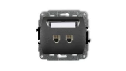 TREND Gniazda telefoniczne podwójne 2xRJ11, 4-stykowy grafitowy 11GT-2