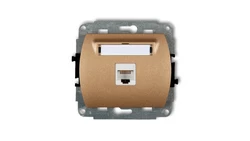 TREND Gniazda komputerowe pojedyncze 1xRJ45, kat. 5e, ekranowane, 8-stykowy złoty metalik 8GK-1e