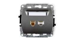 TREND Gniazda telefoniczne pojedyncze 1xRJ11 + komputerowego pojedynczego 1xRJ45, kat. 5e, 8-stykowy grafitowy 11GTK