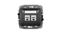 TREND Gniazda komputerowe podwójne 2xRJ45, kat. 6, ekranowane, 8-stykowy grafitowy 11GK-6