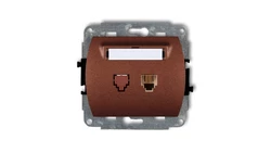 TREND Gniazda telefoniczne pojedyncze 1xRJ11, 4-stykowy brĄzowy metalik 9GT-1