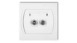 LOGO Gniazdo antenowe podwójne typu F (SAT) biały LGF-2