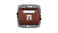 TREND Gniazda komputerowe pojedyncze 1xRJ45, kat. 6, 8-stykowy brĄzowy metalik 9GK-3