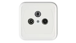 LIZA Gniazdo antenowe RTV przelotowe 12dB biały GAP-1L12