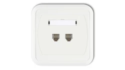 LIZA Gniazdo telefoniczne podwójne 2xRJ11, 4-stykowe biały GLT-2