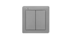 DECO Nadajnik 2-klawiszowy 4-kanałowy z czujnikiem temperatury do systemu Exta Life srebrny metalik 7DEL-2