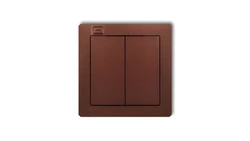 DECO Nadajnik 2-klawiszowy 4-kanałowy z czujnikiem temperatury do systemu Exta Life brązowy metalik 9DEL-2