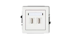 DECO Gniazdo podwójne 2xUSB-AA biały DGUSB-2