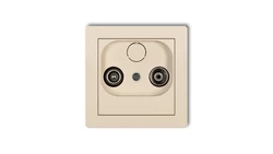 DECO Gniazdo antenowe RTV przelotowe 12dB beżowy 1DG12P