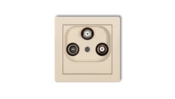 DECO Gniazdo antenowe 2 wyjścia SAT + TV beżowy 1DGSN