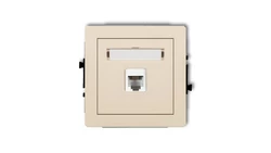 DECO Gniazda telefoniczne pojedyncze 1xRJ11, 4-stykowy, beznarzędziowe beżowy 1DGT-1