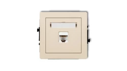 DECO Gniazda komputerowe pojedyncze 1xRJ45, kat. 5e, ekranowane, 8-stykowy beżowy 1DGK-1e
