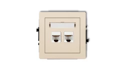 DECO Gniazda komputerowe podwójne 2xRJ45, kat. 5e, 8-stykowy beżowy 1DGK-2