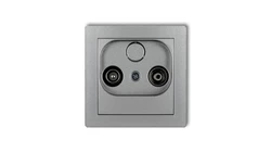 DECO Gniazdo antenowe RTV przelotowe 12dB srebrny metalik 7DG12P