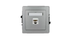 DECO Gniazda komputerowe pojedyncze 1xRJ45, kat. 5e, ekranowane, 8-stykowy srebrny metalik 7DGK-1e