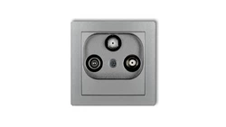 DECO Gniazdo antenowe 2 wyjścia SAT + TV srebrny metalik 7DGSN