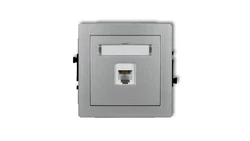 DECO Gniazda telefoniczne pojedyncze 1xRJ11, 4-stykowy, beznarzędziowe srebrny metalik 7DGT-1