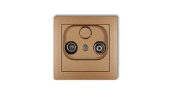 DECO Gniazdo antenowe RTV przelotowe 9dB złoty metalik 8DG9P