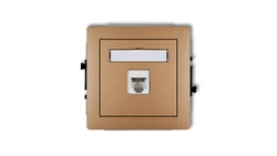 DECO Gniazda telefoniczne pojedyncze 1xRJ11, 4-stykowy, beznarzędziowe złoty metalik 8DGT-1