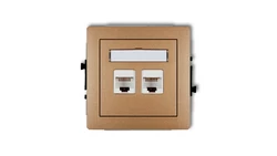 DECO Gniazda komputerowe podwójne 2xRJ45, kat. 6, 8-stykowy złoty metalik 8DGK-4