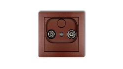 DECO Gniazdo antenowe RTV przelotowe 12dB brązowy metalik 9DG12P