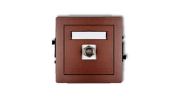 DECO Gniazdo antenowe pojedyncze typu F (SAT) niklowany brązowy metalik 9DGF-1