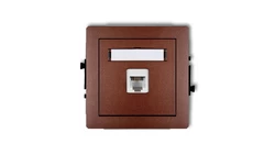 DECO Gniazda telefoniczne pojedyncze 1xRJ11, 4-stykowy, beznarzędziowe brązowy metalik 9DGT-1