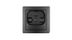 DECO Gniazdo antenowe RTV przelotowe 15dB grafitowy 11DG15P