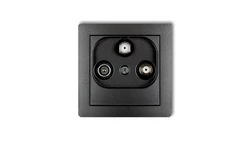 DECO Gniazdo antenowe 2 wyjścia SAT + TV grafitowy 11DGSN