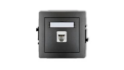 DECO Gniazda telefoniczne pojedyncze 1xRJ11, 4-stykowy, beznarzędziowe grafitowy 11DGT-1