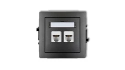 DECO Gniazda telefoniczne podwójne 2xRJ11, 4-stykowy, beznarzędziowe grafitowy 11DGT-2