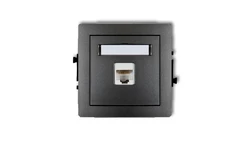 DECO Gniazda komputerowe pojedyncze 1xRJ45, kat. 5e, ekranowane, 8-stykowy grafitowy 11DGK-1e