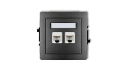 DECO Gniazda komputerowe podwójne 2xRJ45, kat. 6, 8-stykowy grafitowy 11DGK-4