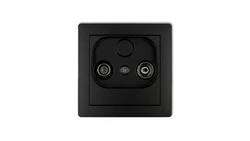 DECO Gniazdo antenowe RTV przelotowe 15dB czarny mat 12DG15P