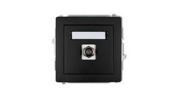 DECO Gniazdo antenowe pojedyncze typu F (SAT) niklowany czarny mat 12DGF-1