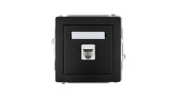 DECO Gniazda telefoniczne pojedyncze 1xRJ11, 4-stykowy, beznarzędziowe czarny mat 12DGT-1