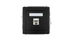 DECO Gniazda komputerowe pojedyncze 1xRJ45, kat. 5e, 8-stykowy czarny mat 12DGK-1