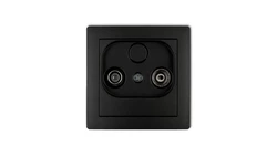 DECO Gniazdo antenowe RTV przelotowe 9dB czarny mat 12DG9P