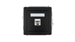 DECO Gniazda komputerowe pojedyncze 1xRJ45, kat. 6, 8-stykowy czarny mat 12DGK-3