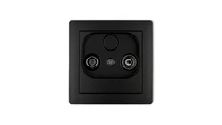 DECO Gniazdo antenowe RTV przelotowe 12dB czarny mat 12DG12P