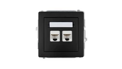 DECO Gniazda komputerowe podwójne 2xRJ45, kat. 6, 8-stykowy czarny mat 12DGK-4