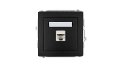 DECO Gniazda komputerowe pojedyncze 1xRJ45, kat. 6, ekranowane, 8-stykowy czarny mat 12DGK-5