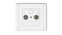 FLEXI Gniazdo antenowe RTV przelotowe 12dB biały FG12P