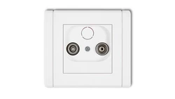 FLEXI Gniazdo antenowe RTV przelotowe 15dB biały FG15P